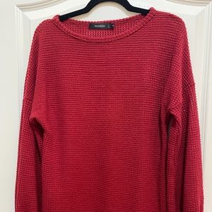 Red oversized bubble sleeve sweater